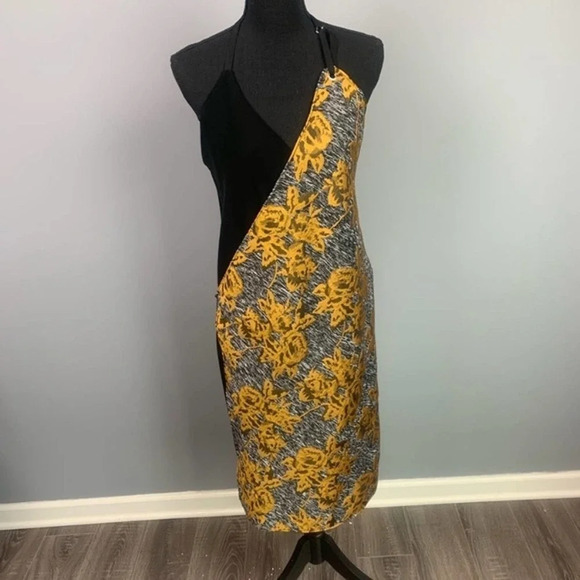 PUBLIC SCHOOL | NWT Lonia Floral Halter Brocade Jacquard Halter Dress Size 6 - Picture 2 of 6